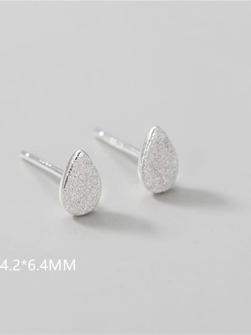 Melon seed shape 4.2*6.4mm 925 Sterling Silver Geometric Minimalist Stud Earring