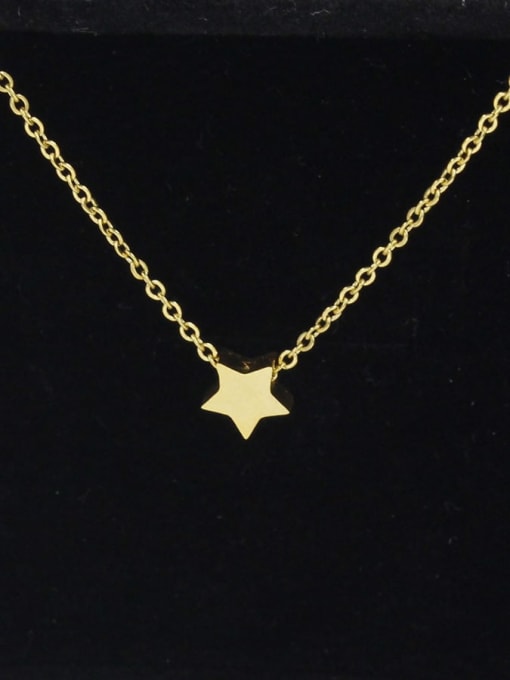five-pointed star Stainless steel golden peach heart five-pointed star crown fishtail unicorn clavicle necklace