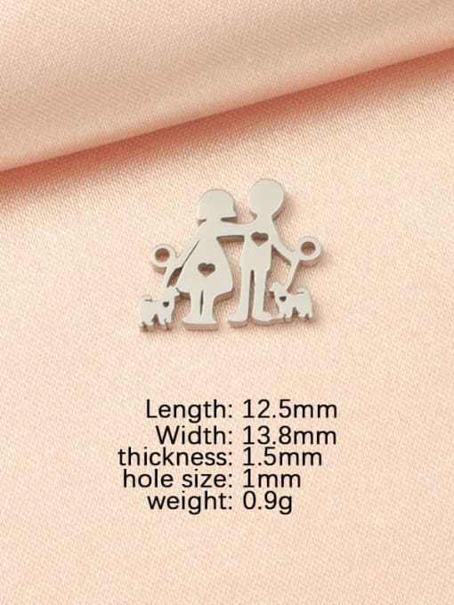 1 male, 1 female, 2 dogs Stainless steel Cute Baby  DIY  Pendant