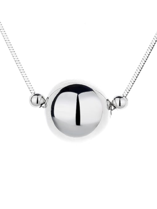 501L approximately 4.9g 925 Sterling Silver Ball Minimalist Necklace