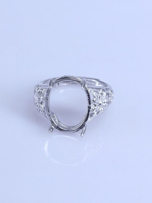 Supply 925 Sterling Silver 18K White Gold Plated Geometric Ring Setting Stone size: 9*11 11*13 12*15 13*15 13*17 17*22MM 0