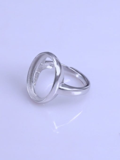 Supply 925 Sterling Silver 18K White Gold Plated Geometric Ring Setting Stone size: 14*18mm 2