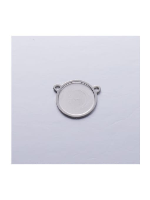 MEN PO Stainless Steel Round Outer Hole Gemstone Backing Pendant 0