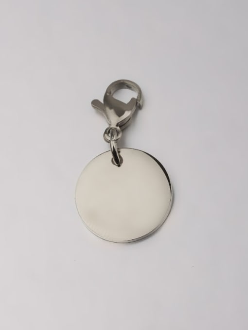 Steel color Stainless steel round card pendant jewelry accessories