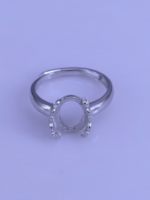 Supply 925 Sterling Silver 18K White Gold Plated Flower Ring Setting Stone size: 10*12mm 0