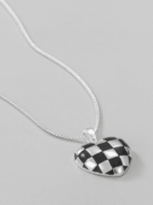 ARTTI 925 Sterling Silver Enamel  Minimalist Heart Pendant Necklace 2