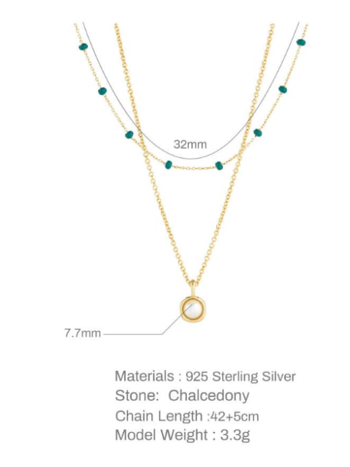 YUANFAN 925 Sterling Silver Imitation Pearl Minimalist Multi Strand Necklace 3