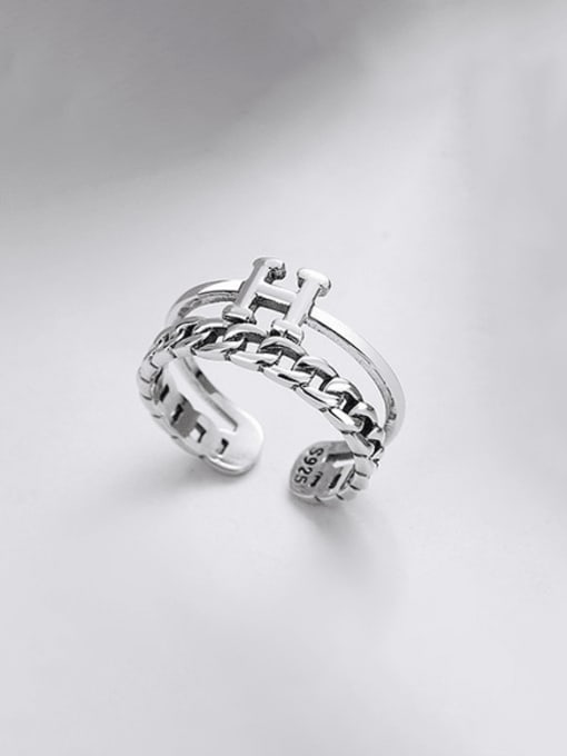 TAIS 925 Sterling Silver Letter Vintage Stackable Ring 2
