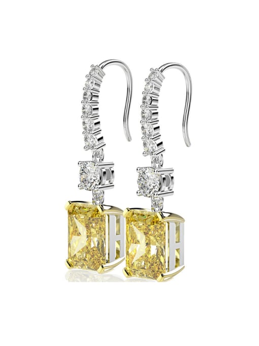 A&T Jewelry 925 Sterling Silver High Carbon Diamond Geometric Dainty Hook Earring 0