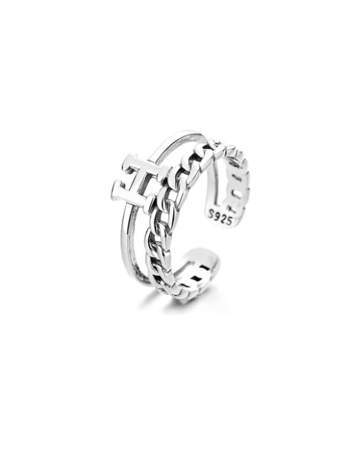 TAIS 925 Sterling Silver Letter Vintage Stackable Ring 0