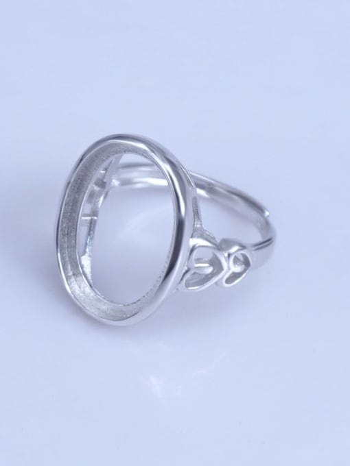 Supply 925 Sterling Silver 18K White Gold Plated Heart Ring Setting Stone size: 15*20mm 1