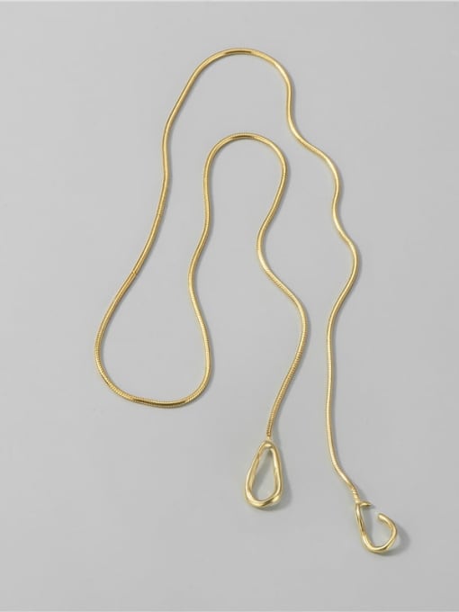 Gold 925 Sterling Silver  Minimalist Snake bone chain Necklace