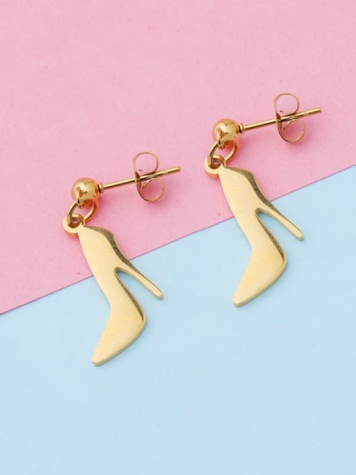 golden Stainless steel High heel Trend Drop Earring