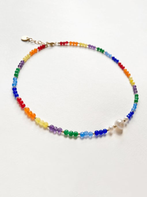 W.BEADS Tila Bead Multi Color Bohemia Freshwater Pearls Handmade Beading Necklace 4