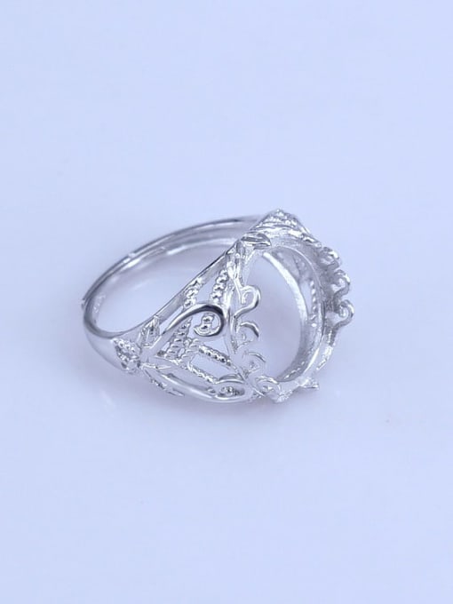Supply 925 Sterling Silver 18K White Gold Plated Geometric Ring Setting Stone size: 8*10 10*14 10*15 12*15 13*18MM 2