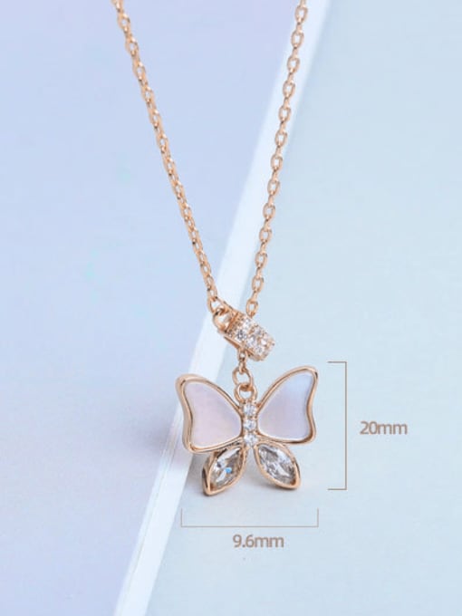 PNJ-Silver 925 Sterling Silver Shell Butterfly Minimalist Necklace 3