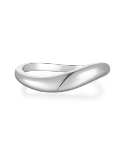 platinum 925 Sterling Silver Geometric Minimalist Band Ring