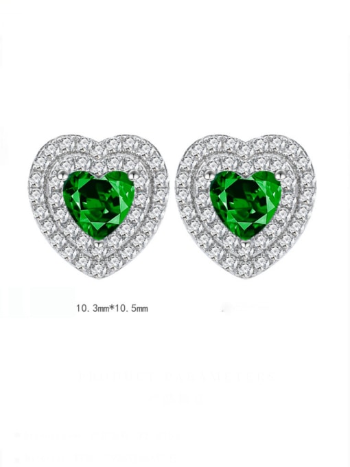 A&T Jewelry 925 Sterling Silver Cubic Zirconia Heart Luxury Cluster Earring 2