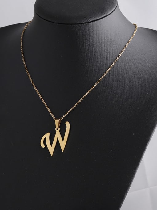 Golden w Stainless steel Letter Minimalist Necklace