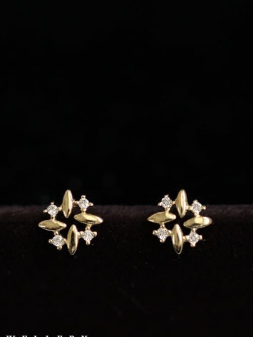 ZEMI 925 Sterling Silver Cubic Zirconia Flower Dainty Stud Earring 0