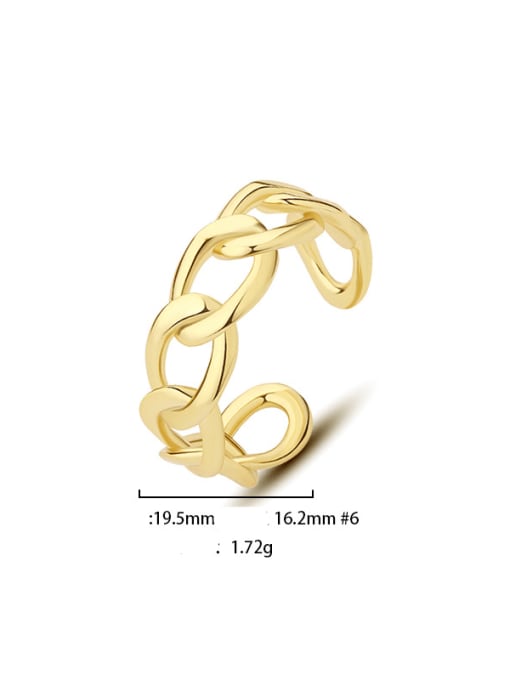 K1037 Gold 925 Sterling Silver Geometric Minimalist Band Ring