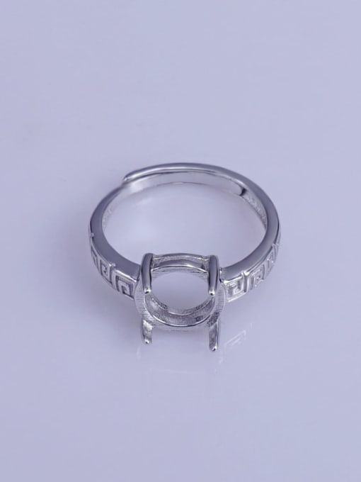 Supply 925 Sterling Silver 18K White Gold Plated Geometric Ring Setting Stone size: 9*9mm 0