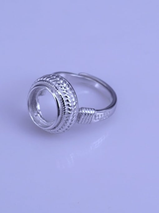 Supply 925 Sterling Silver 18K White Gold Plated Round Ring Setting Stone size: 10*10mm 1
