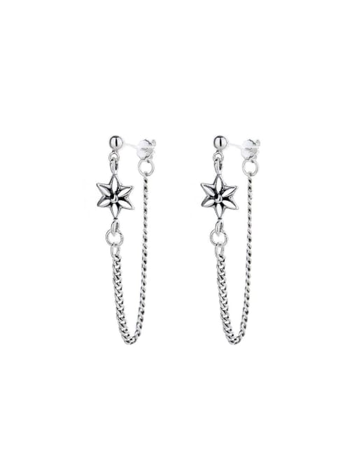 TAIS 925 Sterling Silver Star Vintage Threader Earring 0