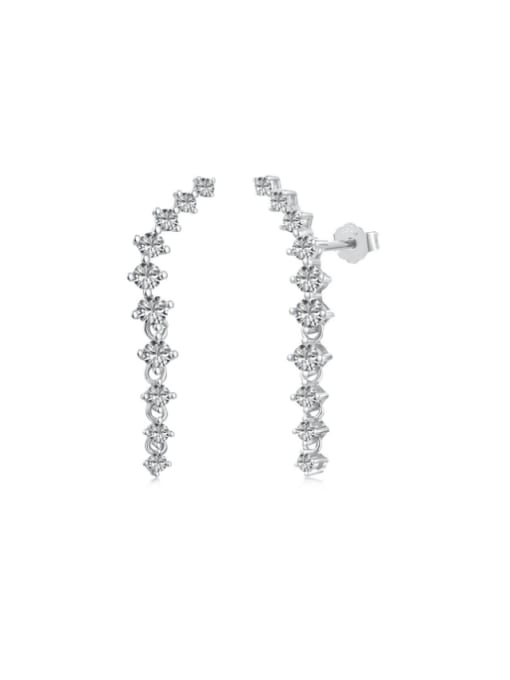 STL-Silver Jewelry 925 Sterling Silver Cubic Zirconia Tassel Dainty Drop Earring