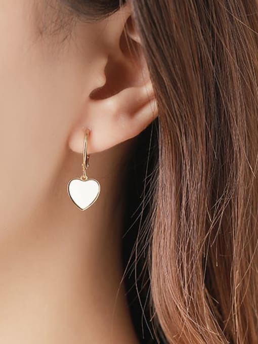 YUANFAN 925 Sterling Silver Heart Minimalist Huggie Earring 2