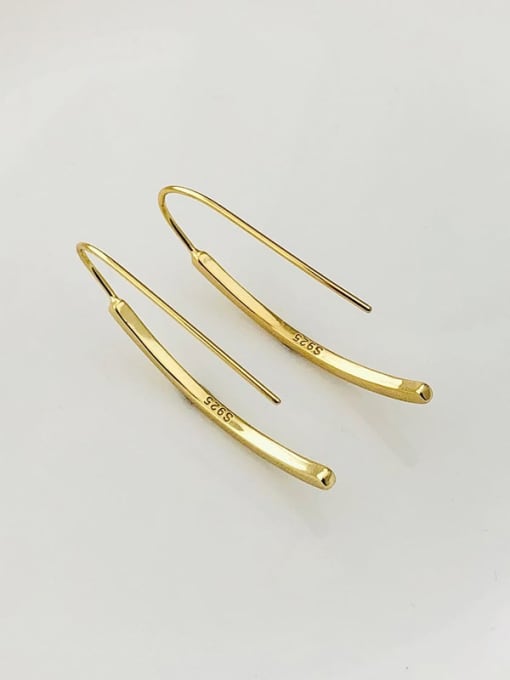 E755 Gold Earhook 925 Sterling Silver Geometric Minimalist Hook Earring