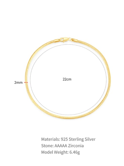 YUANFAN 925 Sterling Silver Geometric Minimalist Bracelet 2