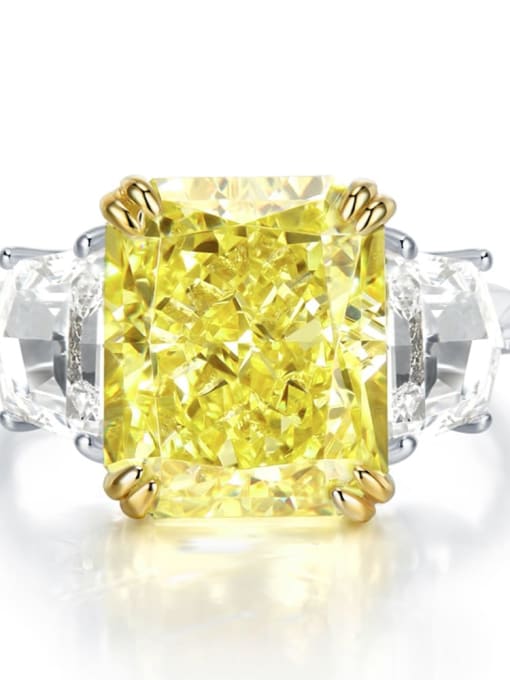 Lemon 5 925 Sterling Silver High Carbon Diamond Geometric Luxury Band Ring
