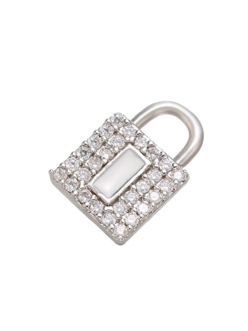 KOKO Brass Cubic Zirconia Platinum Lock Pendant 1