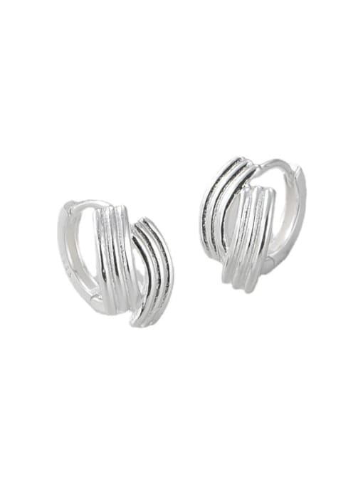 ARTTI 925 Sterling Silver Irregular Minimalist Multilayer Line Stud Earring 3