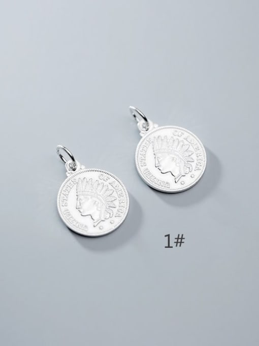 FAN 925 Sterling Silver coin Charm Height : 18 mm , Width: 18 mm 1