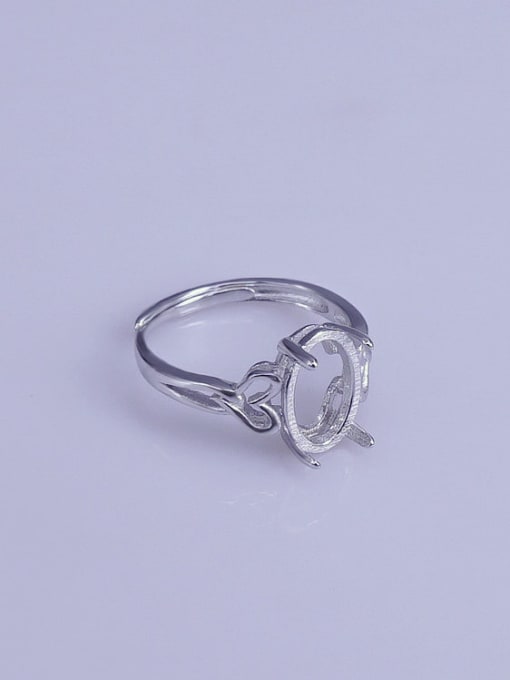 Supply 925 Sterling Silver 18K White Gold Plated Round Ring Setting Stone size: 8*12mm 2