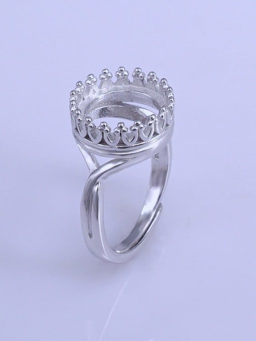 Supply 925 Sterling Silver 18K White Gold Plated Ring Setting Stone size: 8*8?10*10?12*12MM 1