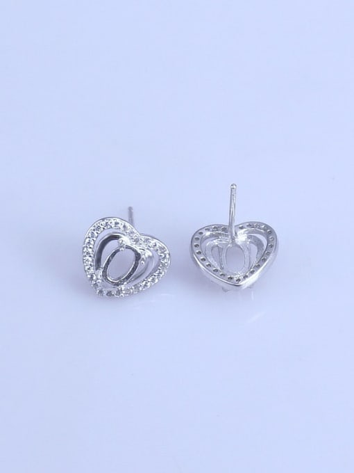 Supply 925 Sterling Silver 18K White Gold Plated Oval Earring Setting Stone size: 4*6mm 1