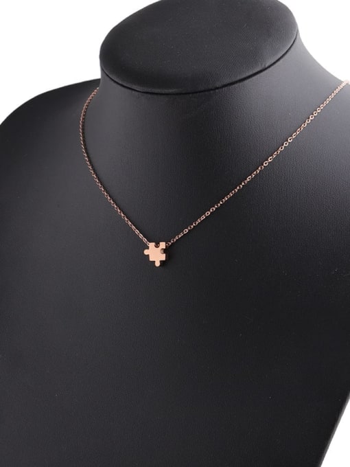 Rose Gold Stainless steel Geometric puzzle Minimalist Necklace