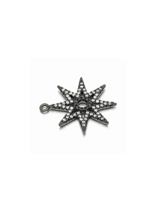 Gun black Bronze Star Microset Pendant