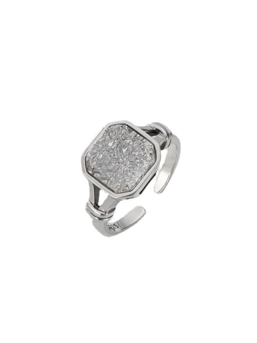 White tea stone ring 925 Sterling Silver Cubic Zirconia Geometric Vintage Band Ring