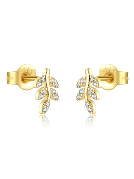 18 gold 925 Sterling Silver Cubic Zirconia Tree Dainty Stud Earring