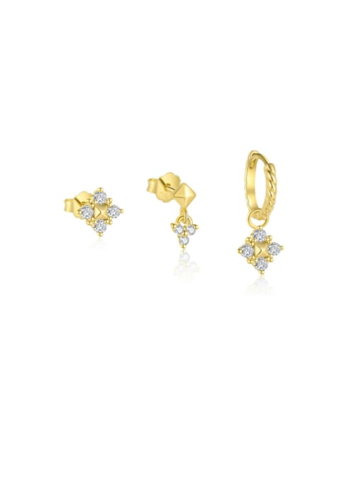 YUANFAN 925 Sterling Silver Cubic Zirconia Geometric Minimalist Single Earring