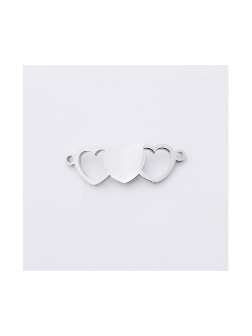 MEN PO Stainless steel heart-shaped double hole Connectors 0