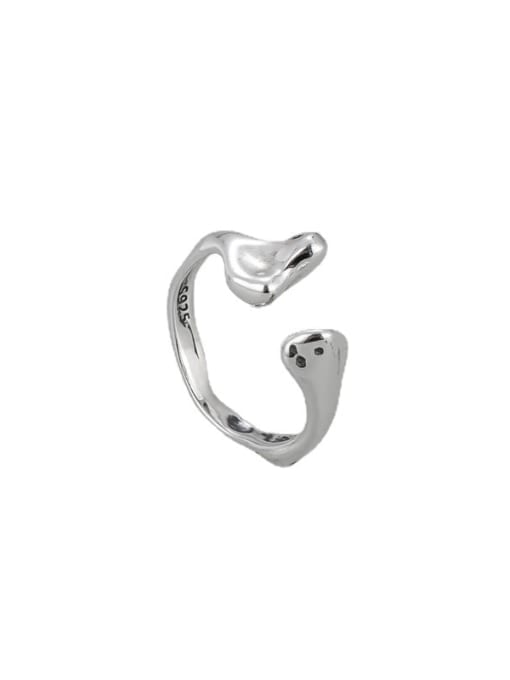 Heterosexual ring 925 Sterling Silver Irregular Minimalist Band Ring