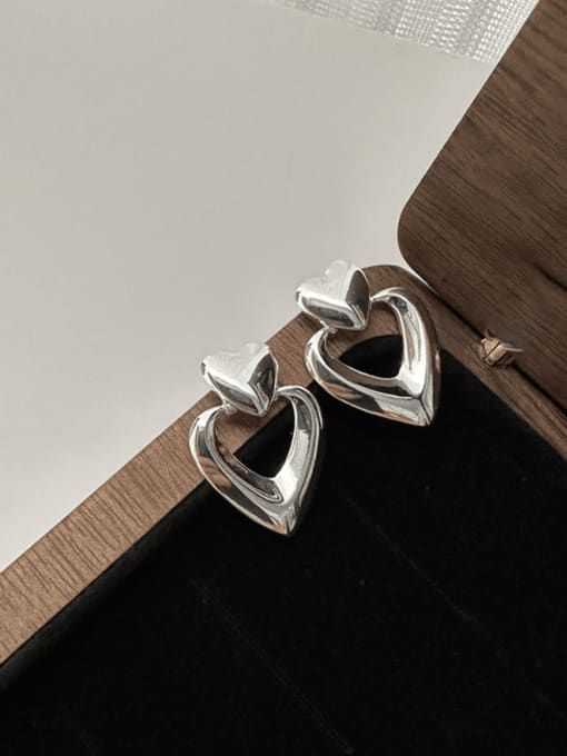ARTTI 925 Sterling Silver Heart Minimalist Stud Earring 2