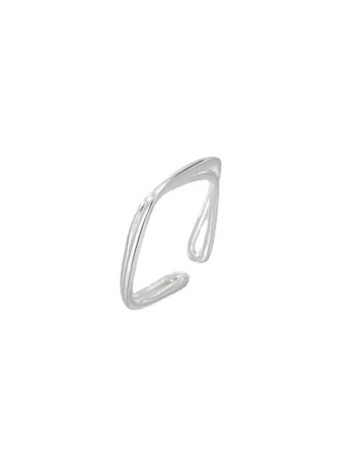 ARTTI 925 Sterling Silver Cross Line Minimalist Band Ring 0
