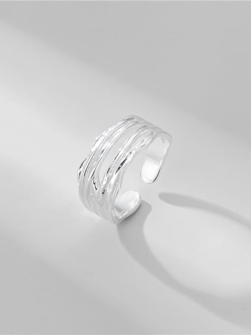 ARTTI 925 Sterling Silver Irregular Minimalist   Stackable Ring 0