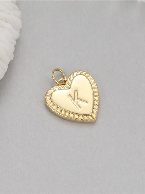 H 10522 Brass Minimalist Heart DIY Pendant